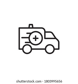 vector illustration of a ambulance black