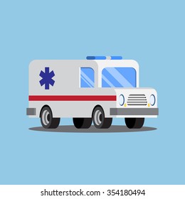 Vector illustration ambulance car. 