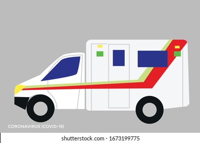 Vector illustration ambulance car. transportation for hospital patients