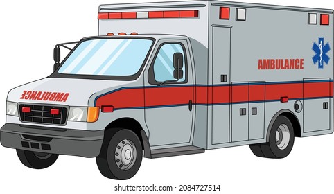 Vector illustration of Ambulance cartoon