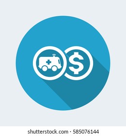 Vector illustration of ambulance cost single vector icon