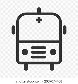Vector illustration of ambulance icon in dark color and transparent background(png).