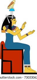 Vector illustration of Amentet, ancient Egyptian goddess of the dead