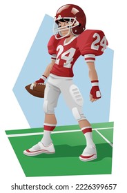 vector illustration of an america footballer