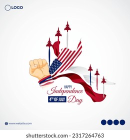 Vector illustration of America Independence Day social media story feed mockup template