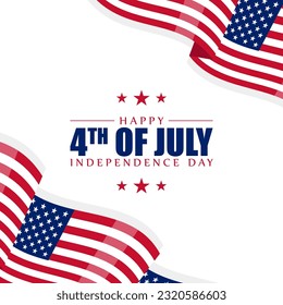 Vector illustration of America Independence Day social media story feed mockup template