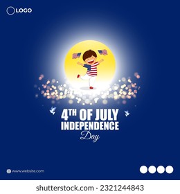Vector illustration of America Independence Day social media story feed mockup template