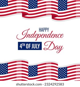 Vector illustration of America Independence Day social media story feed mockup template