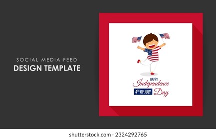 Vector illustration of America Independence Day social media story feed mockup template