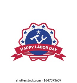 vector illustration America, logo, badge, sticker for United States Labor Day