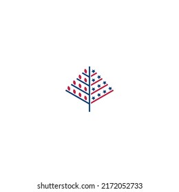 vector illustration of america tree
