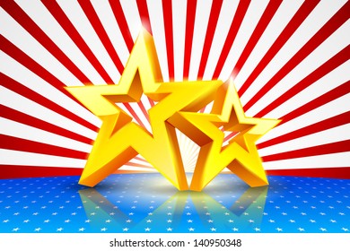 vector illustration of American Background with Golden Stars