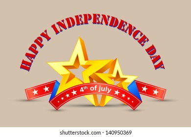 vector illustration of American Background with Golden Stars