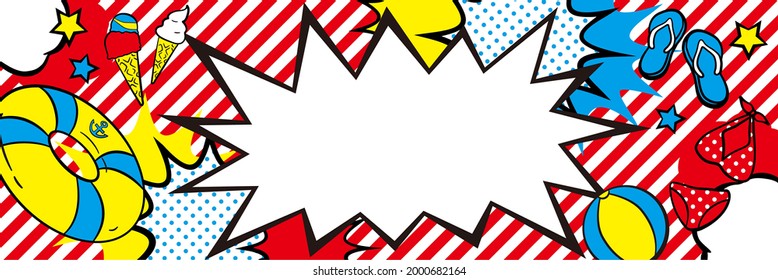Vector illustration of American comic balloons for summer items