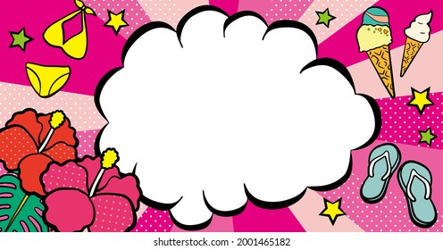 Vector illustration of American comic balloons for summer items