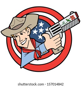 Vector illustration of American cowboy