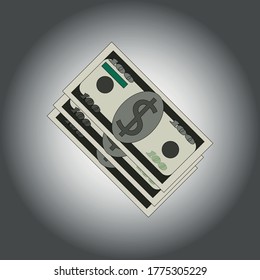 Vector illustration with american dollars