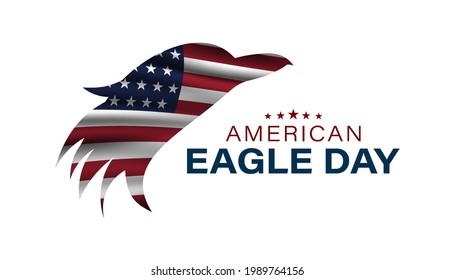 Vector Illustration of American Eagle Day. Eagle icon minimal design