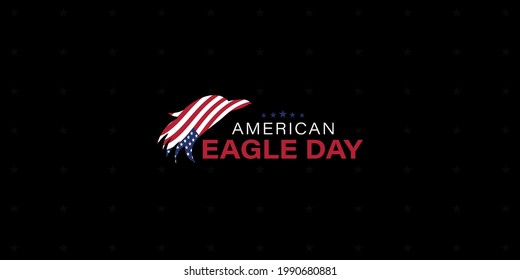 Vector Illustration of American Eagle Day. Eagle icon minimal design