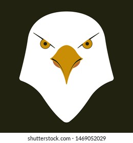 Vector illustration. American eagle head icon in flat style. Isolated.