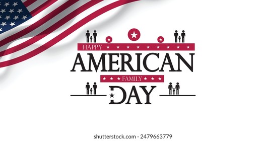 Vector illustration for American Family Day background with flag, showcasing love and loyalty