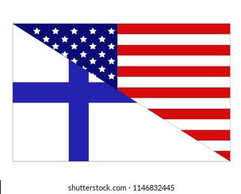 vector illustration of American and Finnish flags