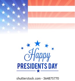 Vector illustration of  American flag background for Presidents Day.
