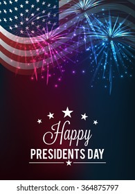 Vector illustration of  American flag background for Presidents Day.