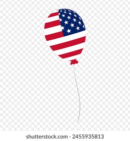 Ilustración vectorial del globo de color de la bandera americana sobre fondo transparente