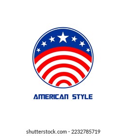 vector illustration of american flag inside a circle suitable for logo,pin or keychain