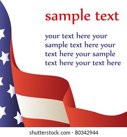 Vector illustration - American flag on a white background