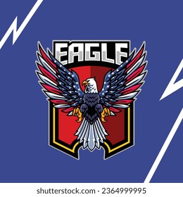 Vector illustration of american flag painted bald eagle with premium quality stock 