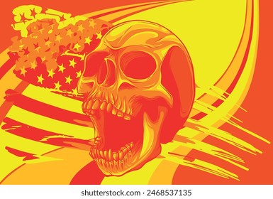 Vektorillustration der amerikanischen Flagge mit Totenkopf