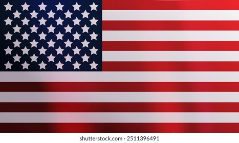Vector illustration American flag, USA national symbol. USA Independence Day 4th of July. National Flag Day. USA Patriot. Flat vector illustration. Not AI generated