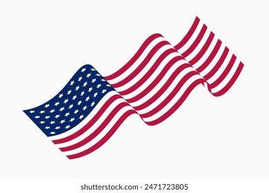 vector illustration of american flag wave for independence day