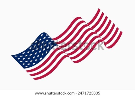 vector illustration of american flag wave for independence day
