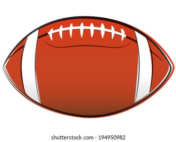 Vector Illustration Of American Football Ball Drawing On White Background