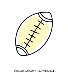vector illustration of american football ball in doodle style
