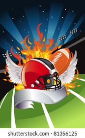 A vector illustration of American football design