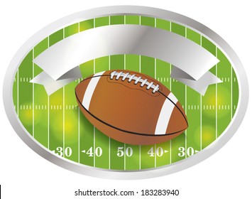 A vector illustration of an American Football Field emblem. Vector EPS 10. File contains transparencies and gradient mesh.