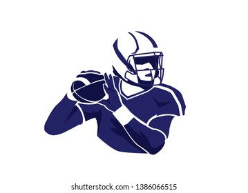 vector illustration of an American football player