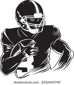 Vector illustration of an American football player