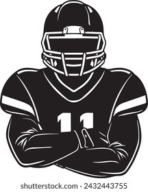 Vector illustration of an American football player