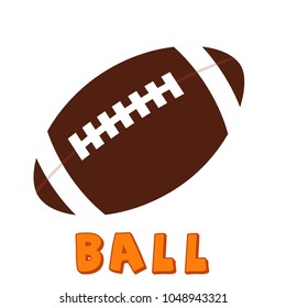 Vector illustration of american football or rugby ball. Can be used for banners, posters, sports brochures, icon, and print designs. 
