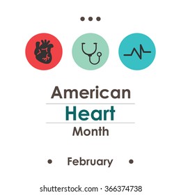 Vector Illustration / American Heart Month 