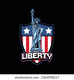 Vector illustration of american liberty statue