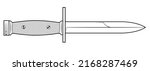 Vector illustration of the american M7 bayonet with silencer on the white background