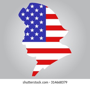 Vector Illustration Of American Minutemen Silhouette