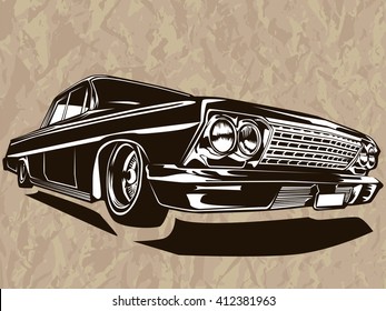 Vector illustration of American muscle car