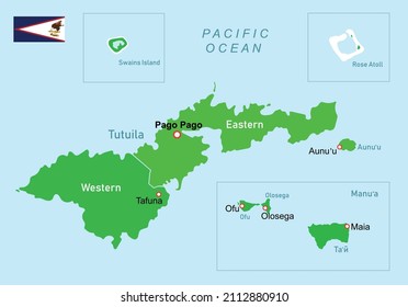 Vector Illustration American Samoa Map